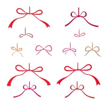 Christmas ribbons flat Stock Illustration