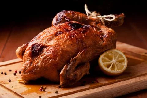 Christmas roasted chicken Stock Photos