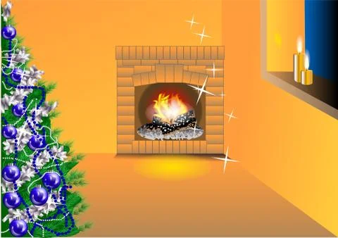 Christmas room Stock Illustration