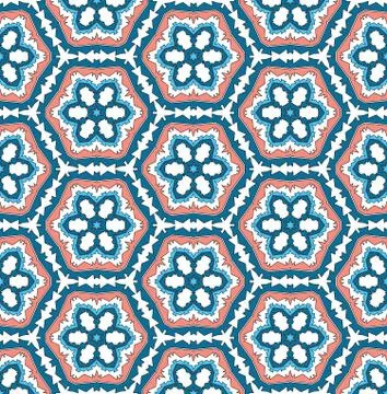 Christmas rose hexagonal pattern Stockillustratie