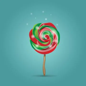 Christmas round candy, caramel, vector. Stock Illustration