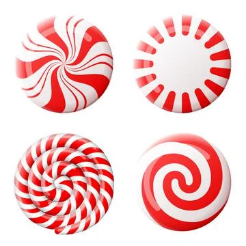 Christmas round candy set Stock Illustration