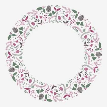 Christmas round composition background vector Stock Illustration