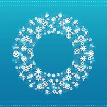 Christmas round frame vector Stock Illustration