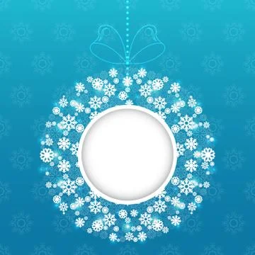 Christmas round frame vector Stock Illustration