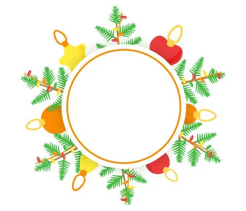 Christmas round template for a website or cards Stock Illustration