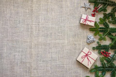 Christmas rustic background Stock Photos