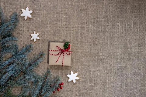 Christmas rustic  background Stock Photos