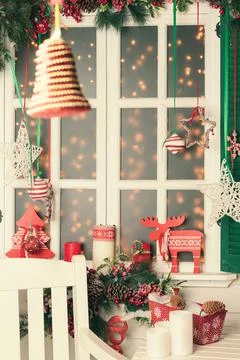 Christmas rustic decoration Stock Photos