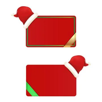 Christmas sale red rectangular card set isolated on white background. Vector Stock Illustration