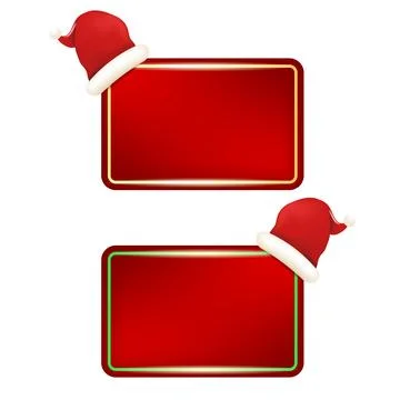Christmas sale red rectangular card set isolated on white background. Vector Stock Illustration