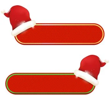 Christmas sale red web button set isolated on white background. Vector Stock Illustration