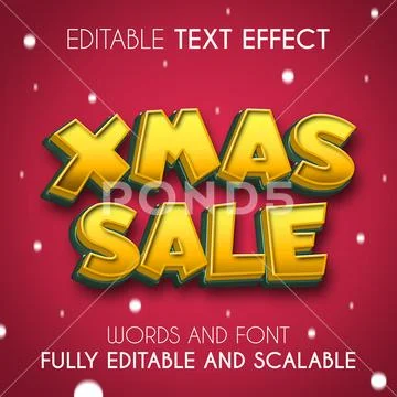 Christmas Sale Text Effect for Promotional Banner or Poster PSD Template