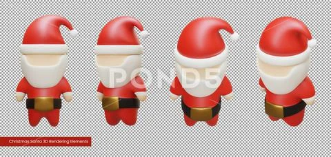 Christmas Santa 3D Rendering Elements PSD Template