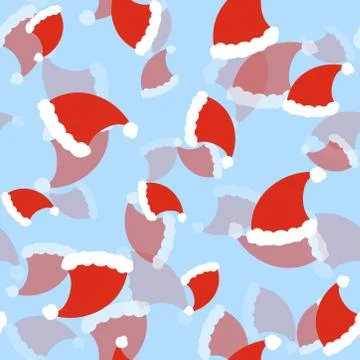 Christmas Santa hat seamless pattern Stock Illustration