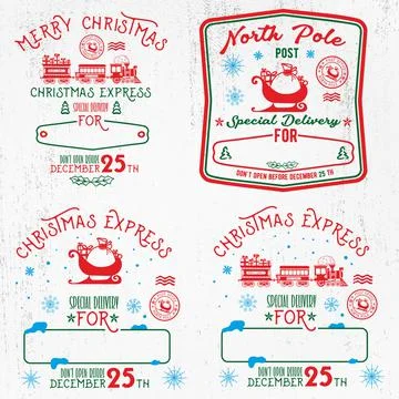 Christmas Santa Sack Bundle EPS, Christmas Express EPS, Santa Bag EPS Illustrazione stock