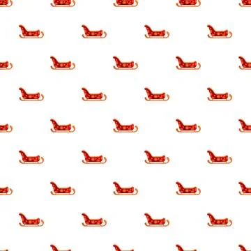 Christmas santa sleigh pattern creating winter holiday background Illustrazione stock