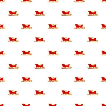 Christmas santa sleigh pattern creating holiday background design Stock Illustration