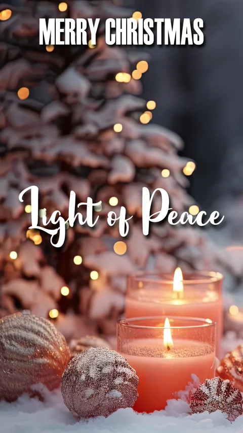 Christmas Saying In Animated Stylish Cursive Text Typography Light of Peace Stock Footage 292521964