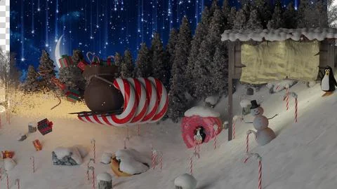 Christmas scene 3D Stock Illustration