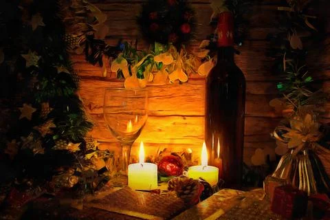 A Christmas Scene Stock Illustration