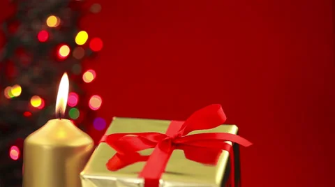 Christmas scene with red background Stock Footage 30701765