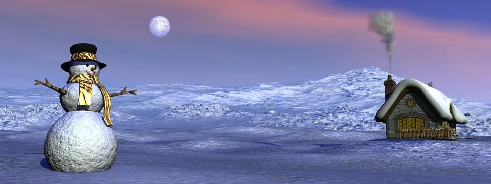 Christmas scenery - 3D render Stock Illustration