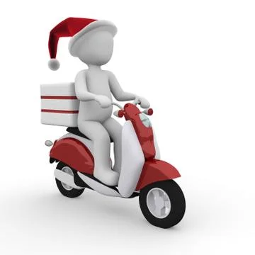 Christmas scooter Stock Illustration
