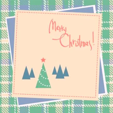 Christmas scrapbook design with tree Stock Illustration