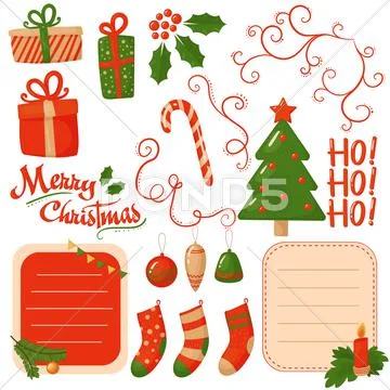 Christmas scrapbook elements. Vector Stock Illustrationen