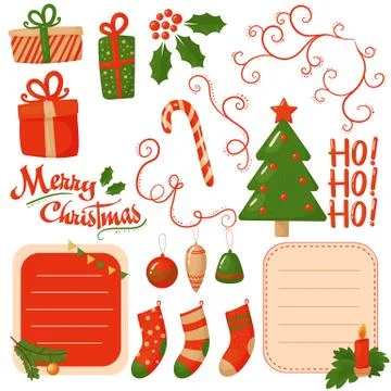 Christmas scrapbook elements. Vector Illustrazione stock
