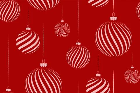 Christmas seamless background with balls. Vector. Stock Illustration