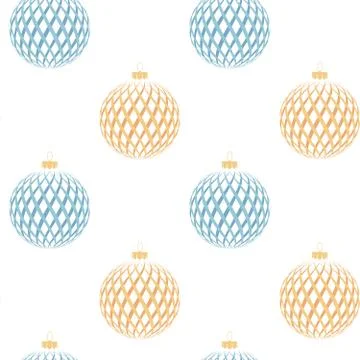 Christmas seamless background with balls. Vector illustration. Stock Illustration