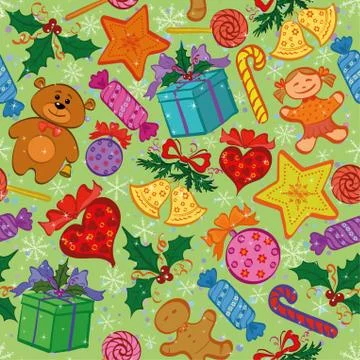 Christmas seamless background Stock Illustration