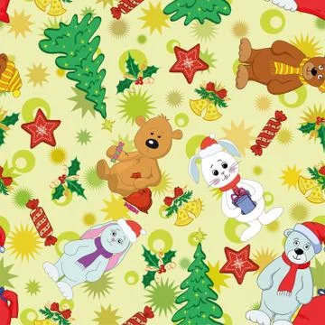 Christmas seamless background Stock Illustration