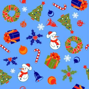 Christmas Seamless Background Stock Illustration