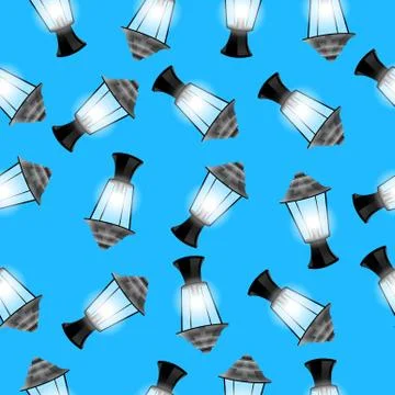 Christmas seamless background with lanterns Stock Illustration