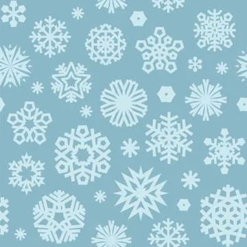 Christmas seamless blue pattern with a snowflakes Stock Illustration