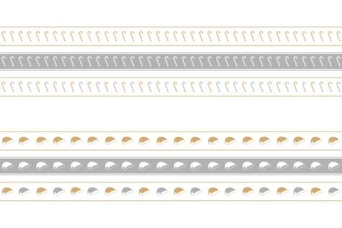 Christmas seamless border set with candy cane and cap pattern Illustrazione stock
