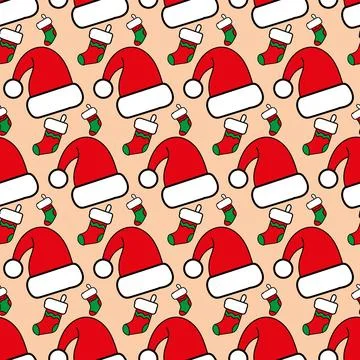 Christmas seamless design background. Repeating pattern of Christmas elements イラスト素材