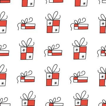 Christmas seamless doodle pattern Stock Illustration