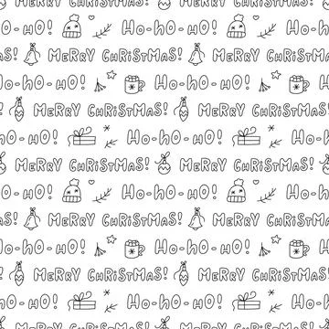 Christmas seamless doodle pattern Stock Illustration