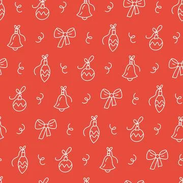 Christmas seamless doodle pattern Stock Illustration