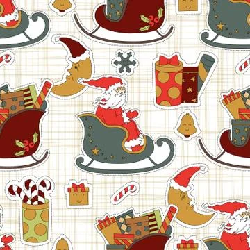 Christmas seamless fabric pattern. Design template xmas. Illustrazione stock