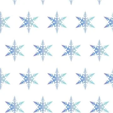 Christmas seamless gradient pattern with snowflakes on white background. Illustrazione stock