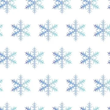 Christmas seamless gradient pattern with snowflakes on white background. Illustrazione stock