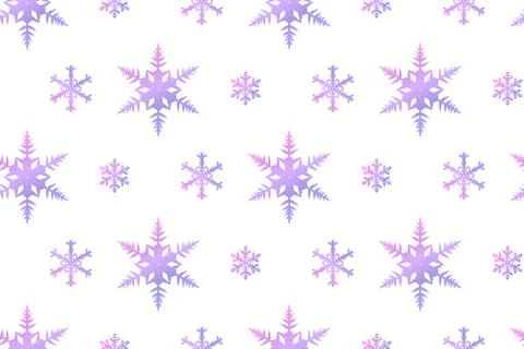 Christmas seamless gradient pattern with snowflakes on white background. Stock Illustration