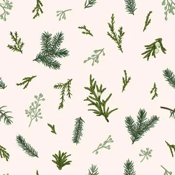 Christmas seamless green pattern. 스톡 일러스트