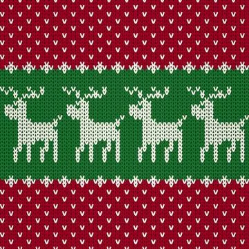 Christmas seamless knitted pattern background, Christmas and New Year greetin Stock Illustration