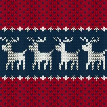 Christmas seamless knitted pattern background, Christmas and New Year greetin 스톡 일러스트